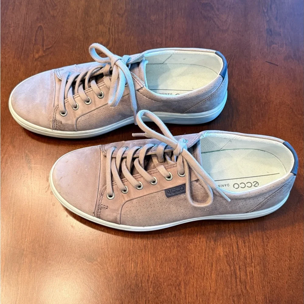 Ecco Greyish/Taupe Color Lace-Up Sneakers - Picture 3 of 9